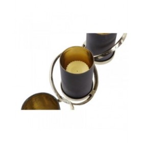 Portacandele DKD Home Decor Cristallo Alluminio (20 x 7 x 6 cm) (52 x 15 x 16,5 cm)