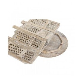 Tavolo aggiuntivo DKD Home Decor Bianco Marrone Legno di mango 53 x 53 x 53 cm