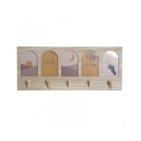Appendiabiti DKD Home Decor 56 x 5 x 23,5 cm Naturale Multicolore Legno MDF Boho