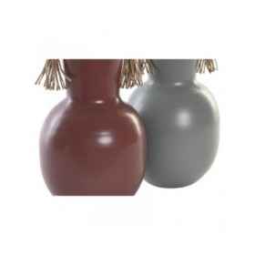 Vaso DKD Home Decor 14 x 13 x 24 cm Grigio Metallo Terracotta (2 Unità)
