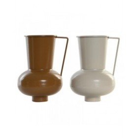 Vaso DKD Home Decor 13 x 12.5 x 17 cm Beige Metallo Arancio Senape (2 Unità)