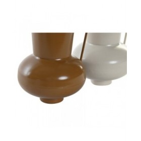Vaso DKD Home Decor 13 x 12.5 x 17 cm Beige Metallo Arancio Senape (2 Unità)
