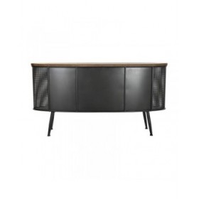 Credenza DKD Home Decor 145,5 x 45 x 76 cm Abete Nero Metallo Marrone