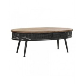 Tavolino da Caffè DKD Home Decor Marrone Nero Metallo Abete 120 x 58 x 42 cm