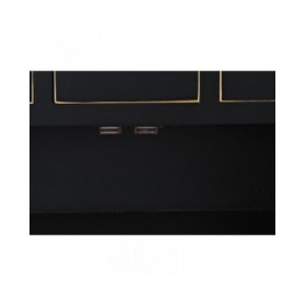 Cassettiera DKD Home Decor Nero Dorato Abete Legno MDF Orientale 63 x 28 x 101 cm