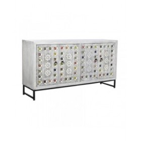 Credenza DKD Home Decor Ceramica Grigio Bianco Legno di mango (150 x 38 x 80 cm)