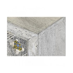 Mobile TV DKD Home Decor Bianco Beige Grigio Multicolore Ceramica Legno di mango 130 x 40 x 56 cm