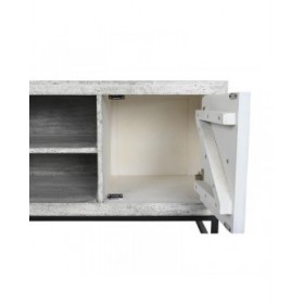 Mobile TV DKD Home Decor Bianco Beige Grigio Multicolore Ceramica Legno di mango 130 x 40 x 56 cm