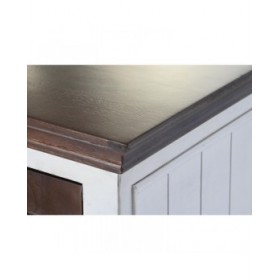 Credenza DKD Home Decor Bianco Marrone scuro Legno di mango (180 x 46 x 83 cm)