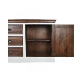 Credenza DKD Home Decor Bianco Marrone scuro Legno di mango (180 x 46 x 83 cm)