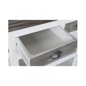 Credenza DKD Home Decor 165 x 45,7 x 105,4 cm Cristallo Grigio Bianco Marrone scuro Legno di mango