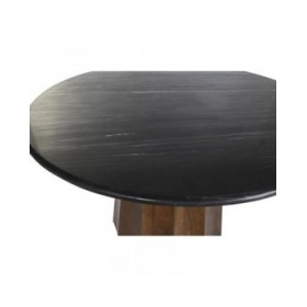 Tavolo da Pranzo DKD Home Decor Nero Marrone Marmo Legno di mango 120 x 120 x 76 cm