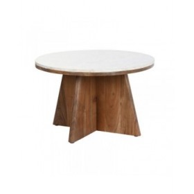 Tavolino da Caffè DKD Home Decor Marmo Acacia (70 x 70 x 43 cm)