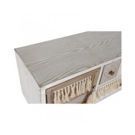 Credenza DKD Home Decor Abete Cotone Bianco (120 x 35 x 80 cm)