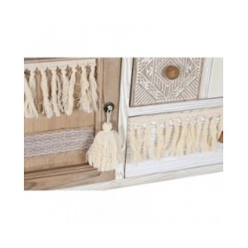 Credenza DKD Home Decor Abete Cotone Bianco (120 x 35 x 80 cm)