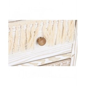 Cassettiera DKD Home Decor Abete Naturale Cotone Bianco (80 x 35 x 80 cm)