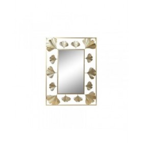Specchio da parete DKD Home Decor Dorato Foglia della pianta 71 x 1 x 97 cm