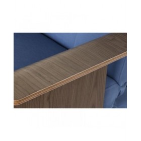 Divano Letto DKD Home Decor Nero Azzurro Metallo Marrone Poliestere Legno di eucalipto (203 x 87 x 81 cm)