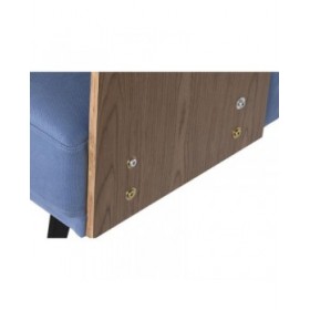 Divano Letto DKD Home Decor Nero Azzurro Metallo Marrone Poliestere Legno di eucalipto (203 x 87 x 81 cm)