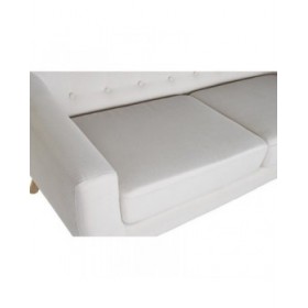 Divano DKD Home Decor Naturale Poliestere Legno d'albero della gomma Crema (172 x 82 x 82 cm)