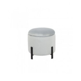 Poggiapiedi DKD Home Decor Grigio Metallo Poliestere (42 x 42 x 42 cm)