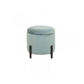 Poggiapiedi DKD Home Decor Metallo Turchese Poliestere (42 x 42 x 42 cm)