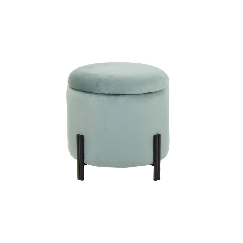 Poggiapiedi DKD Home Decor Metallo Turchese Poliestere (42 x 42 x 42 cm)