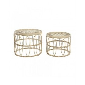 Set di 2 tavoli DKD Home Decor Marrone 50 x 50 x 40 cm 50 x 50 x 41,5 cm