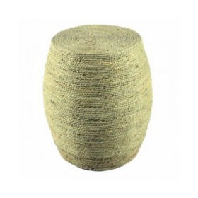 Poggiapiedi DKD Home Decor Marrone Marrone Chiaro Canapa Corda Naturale Città 45 x 45 x 52 cm
