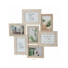 Cornice Portafoto DKD Home Decor Cristallo Naturale Legno MDF Scandinavo (50,5 x 1,8 x 48 cm)