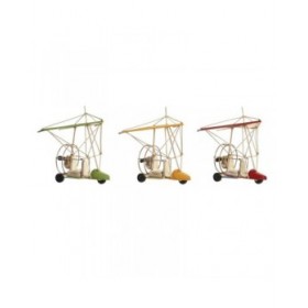 Statua Decorativa DKD Home Decor Giallo Rosso Verde Vintage 32 x 18,5 x 25 cm (3 Pezzi)
