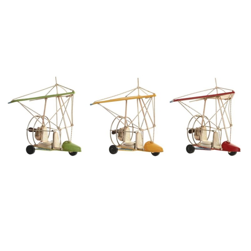 Statua Decorativa DKD Home Decor Giallo Rosso Verde Vintage 32 x 18,5 x 25 cm (3 Pezzi)