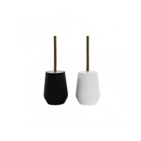 Scopino per il Bagno DKD Home Decor Bianco Nero Acciaio inossidabile polistirene 12 x 12 x 34,5 cm (2 Unità)