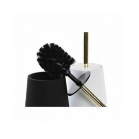 Scopino per il Bagno DKD Home Decor Bianco Nero Acciaio inossidabile polistirene 12 x 12 x 34,5 cm (2 Unità)