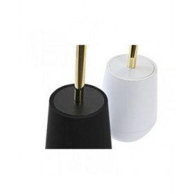 Scopino per il Bagno DKD Home Decor Bianco Nero Acciaio inossidabile polistirene 12 x 12 x 34,5 cm (2 Unità)