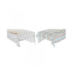 Tovaglia e tovaglioli DKD Home Decor 2 Unità 150 x 150 x 0,5 cm Grigio Blu cielo