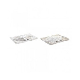Tovaglia e tovaglioli DKD Home Decor 9 Pezzi 2 Unità 150 x 250 x 0,5 cm Beige Rosa Bianco Verde Marrone Chiaro