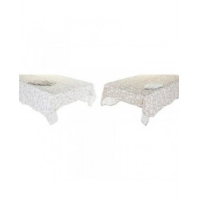 Tovaglia e tovaglioli DKD Home Decor 9 Pezzi 2 Unità 150 x 250 x 0,5 cm Beige Rosa Bianco Verde Marrone Chiaro