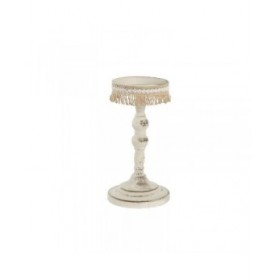 Portacandele DKD Home Decor Metallo Bianco 13 x 13 x 25 cm