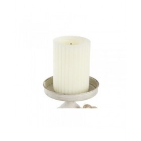 Portacandele DKD Home Decor 13 x 13 x 17,5 cm Metallo Bianco