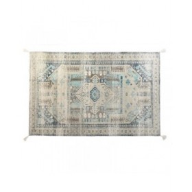 Tappeto DKD Home Decor Finitura invecchiata Azzurro Cotone Arabo (120 x 180 x 1 cm)