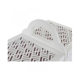 Scatola-Portagioie DKD Home Decor 16 x 17 x 28 cm Bianco Rosa chiaro Legno MDF