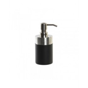 Dispenser di Sapone DKD Home Decor Argentato Nero Acciaio inossidabile Resina 7 x 7 x 17 cm