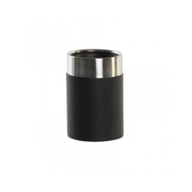 Portaspazzolini da Denti DKD Home Decor Nero Argentato Resina Acciaio inossidabile 7 x 7 x 10,5 cm (12 Unità)