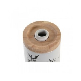 Dispenser di Sapone DKD Home Decor 8 x 9 x 17,5 cm Nero Bianco Gres