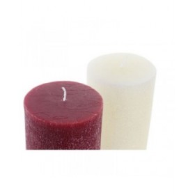 Candela DKD Home Decor Bianco Rosso Natale 9 x 9 x 15 cm (2 Unità)