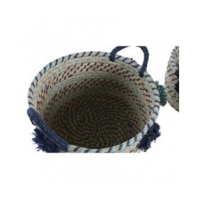 Set di Cestini DKD Home Decor 46 x 44 x 34 cm Pompon polipropilene Erba di mare