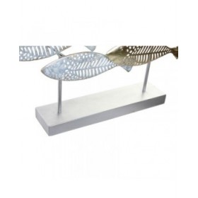 Statua Decorativa DKD Home Decor 65,4 x 9 x 39,5 cm Argentato Azzurro Dorato Spirali Mediterraneo (2 Unità)