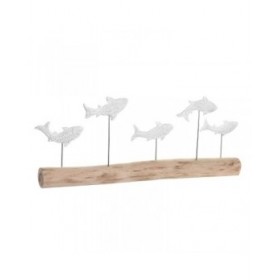 Statua Decorativa DKD Home Decor Finitura invecchiata Marrone Bianco Resina Legno di mango Spirali (77 x 8 x 31 cm)