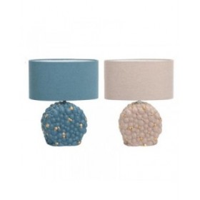 Lampada da tavolo DKD Home Decor Azzurro Dorato Marrone Stoffa Poliestere Gres 220 V 50 W (24 x 15 x 34 cm) (2 Unità)
